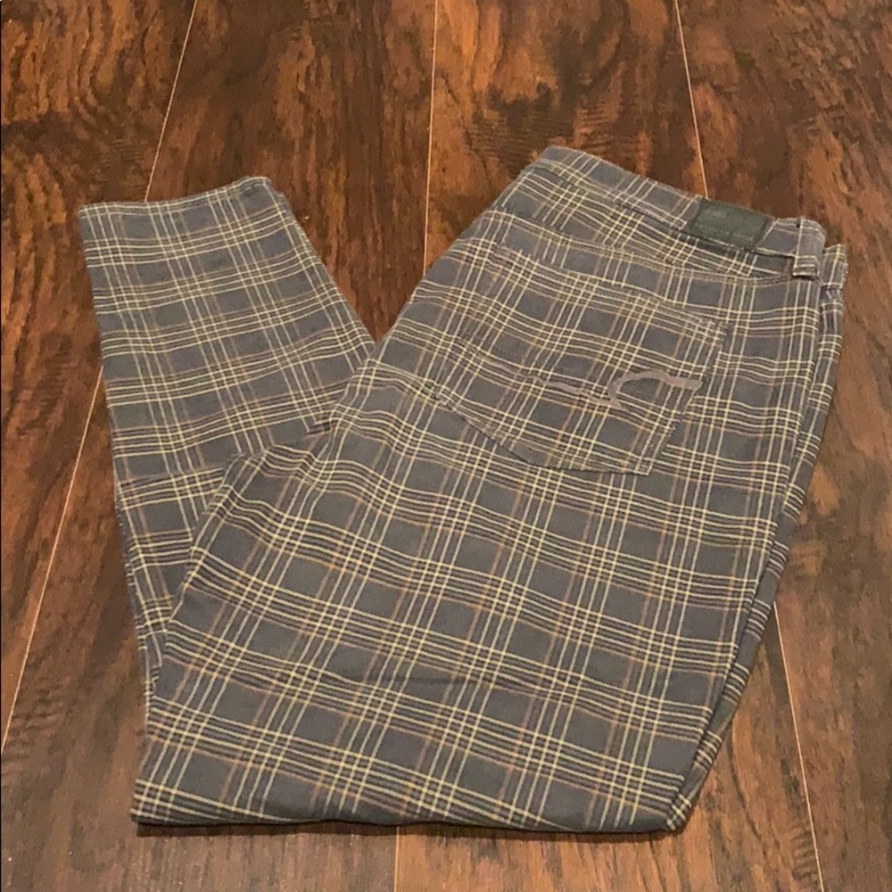 American eagle super hi rise plaid jegging.